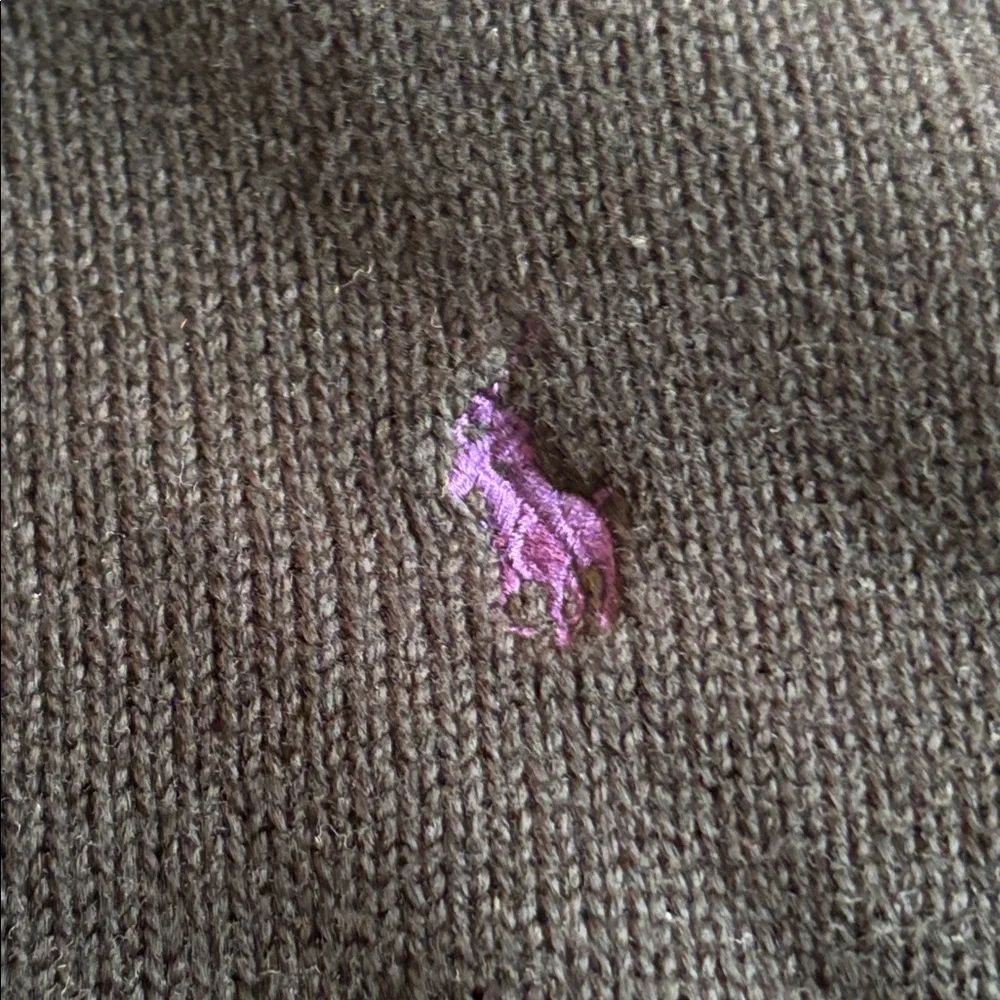 Polo Half-Zip Sweater Size XXL POLO Quarter zip Black Sweater with Purple Logo